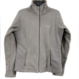 COLUMBIA Side Panel‎ Light Grey Zip Up Jacket with Elastene Stetch